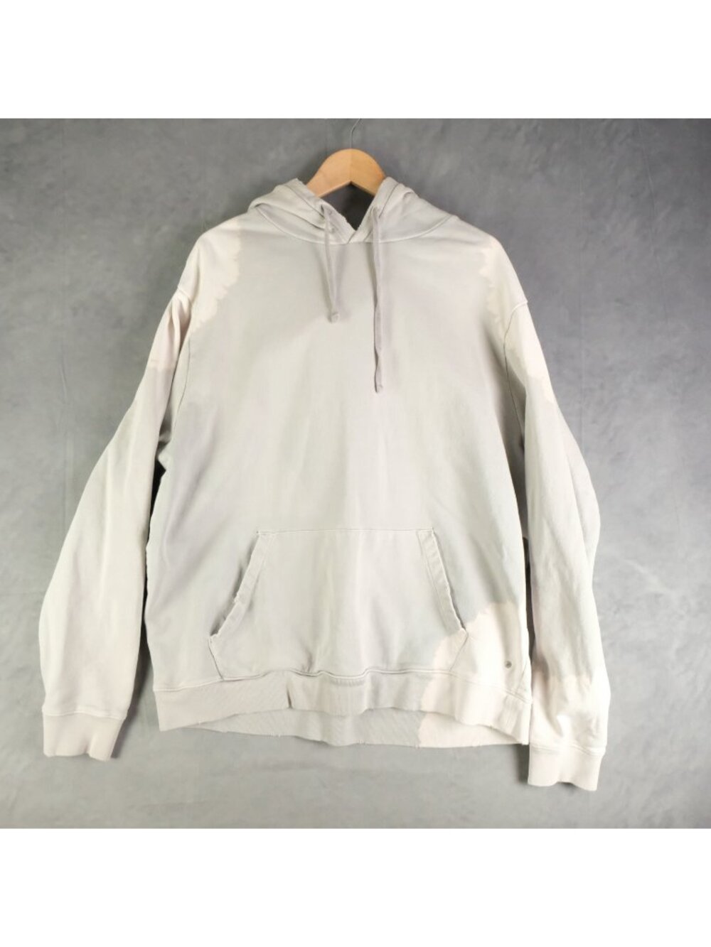 Allsaints Ovid Hoodie Mens Extra Large Gray Bleached Distressed Hoody Sweatshirt